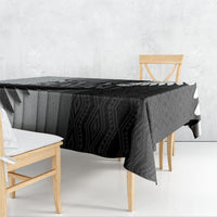 New Zealand Football Tablecloth Silver Fern Maori Pattern Monochrome DT05 - Polynesian Pride