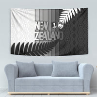 New Zealand Football Tapestry Silver Fern Maori Pattern Monochrome DT05 - Polynesian Pride