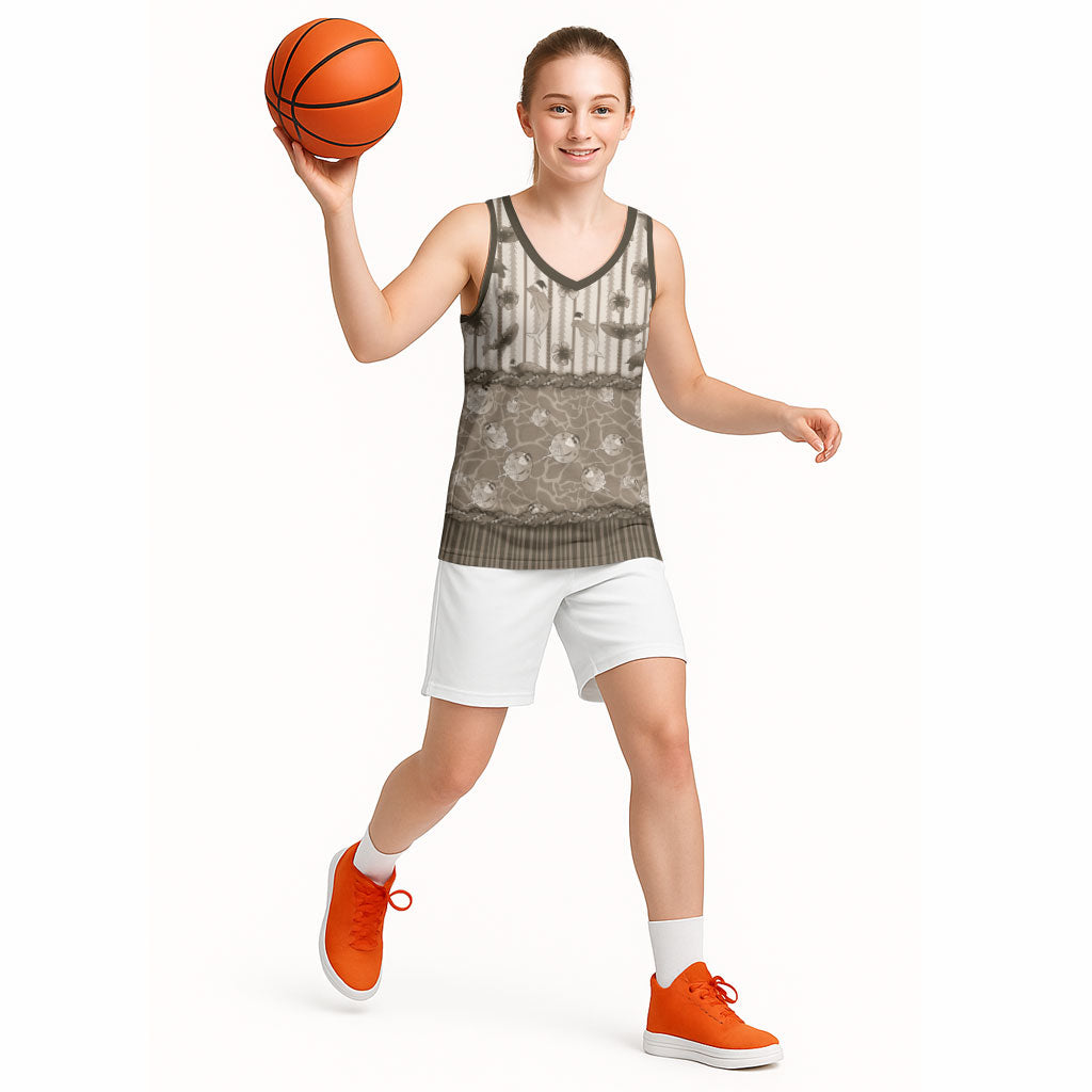 Hawaii Christmas In July Basketball Jersey Beige Mele Kalikimaka Sea Animals