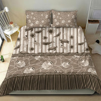 Hawaii Christmas In July Bedding Set Beige Mele Kalikimaka Sea Animals