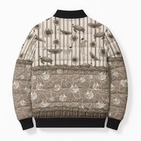 Hawaii Christmas In July Bomber Puffer Jacket Beige Mele Kalikimaka Sea Animals