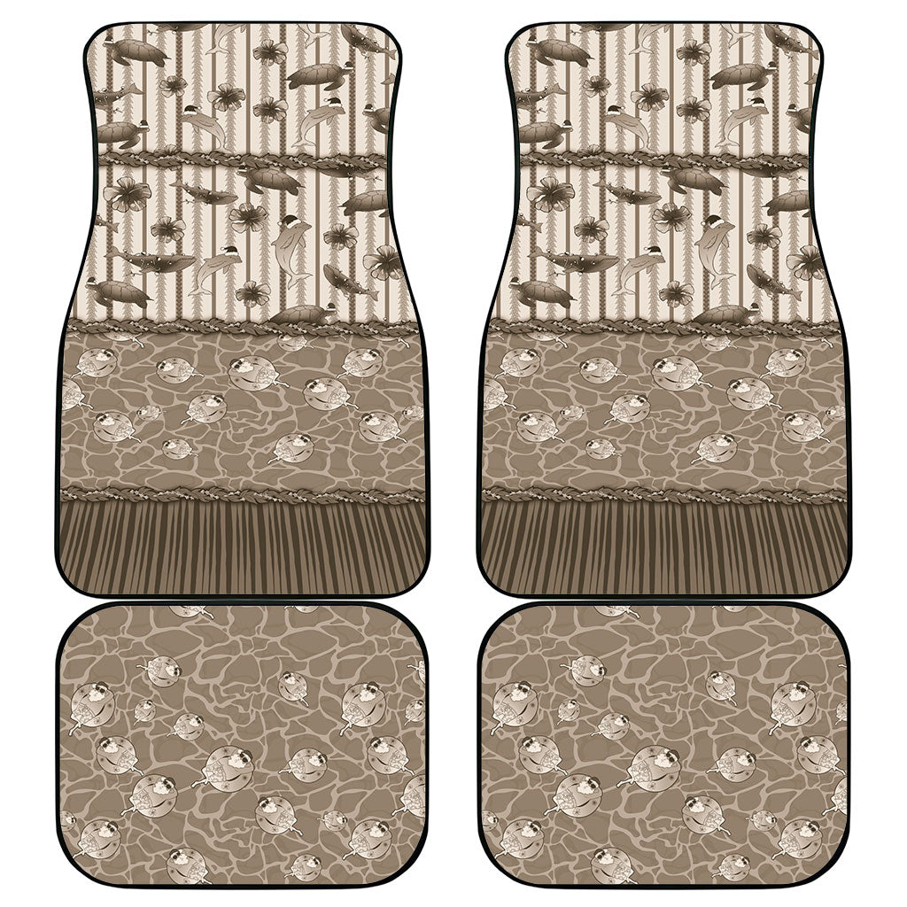 Hawaii Christmas In July Car Mats Beige Mele Kalikimaka Sea Animals