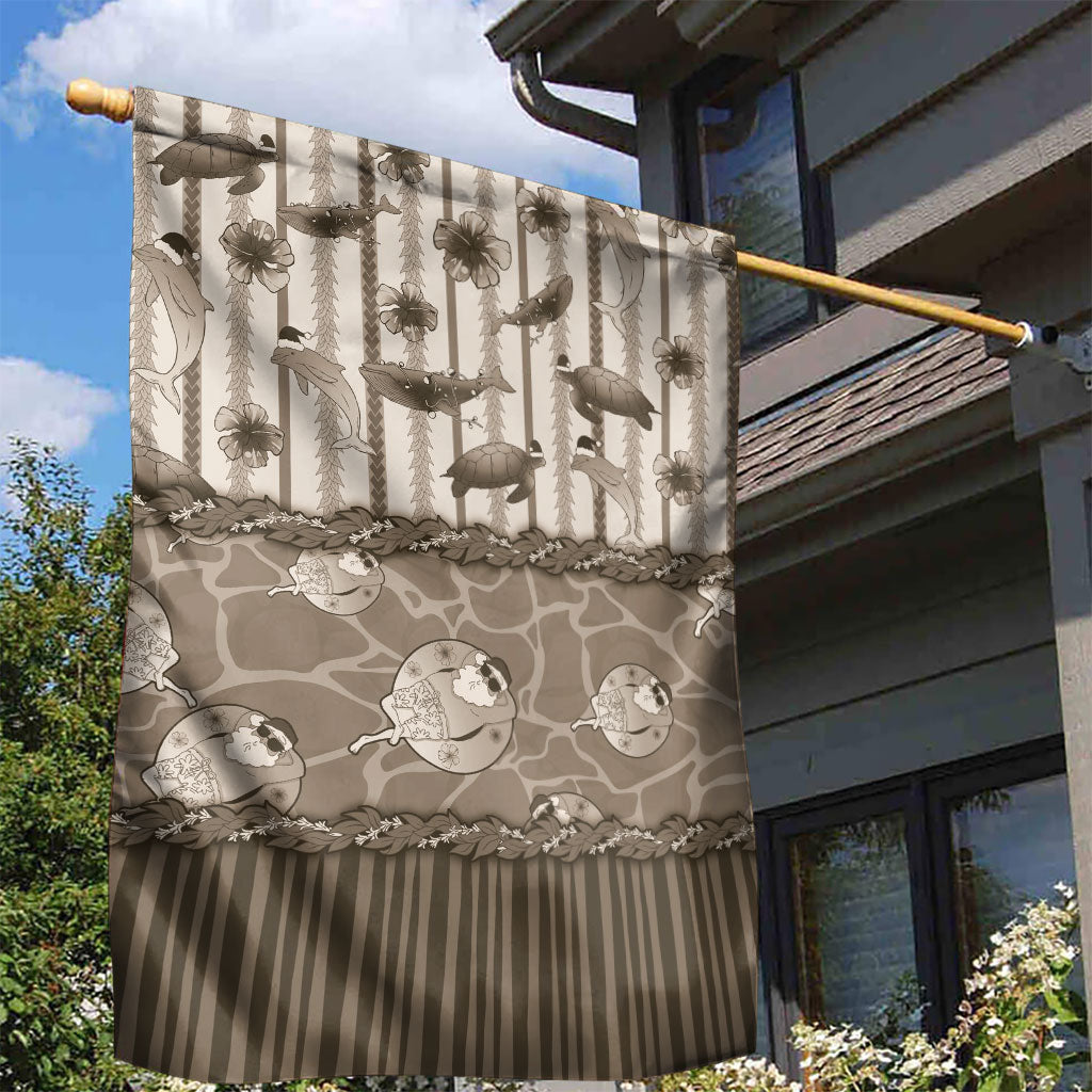 Hawaii Christmas In July Garden Flag Beige Mele Kalikimaka Sea Animals DT05 - Polynesian Pride