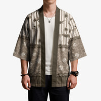 Hawaii Christmas In July Kimono Beige Mele Kalikimaka Sea Animals