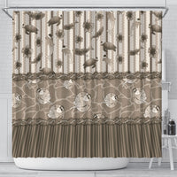 Hawaii Christmas In July Shower Curtain Beige Mele Kalikimaka Sea Animals