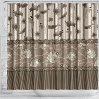 Hawaii Christmas In July Shower Curtain Beige Mele Kalikimaka Sea Animals
