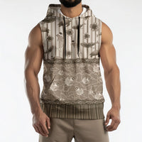 Hawaii Christmas In July Sleeveless Hoodie Beige Mele Kalikimaka Sea Animals