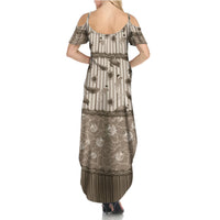 Hawaii Christmas In July Summer Maxi Dress Beige Mele Kalikimaka Sea Animals
