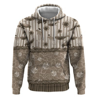 Hawaii Christmas In July Zip Hoodie Beige Mele Kalikimaka Sea Animals