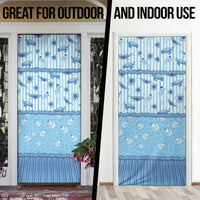 Hawaii Christmas In July Door Cover Sky Blue Mele Kalikimaka Sea Animals