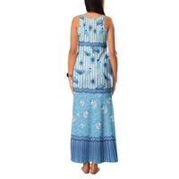 Hawaii Christmas In July Family Matching Tank Maxi Dress and Hawaiian Shirt Sky Blue Mele Kalikimaka Sea Animals