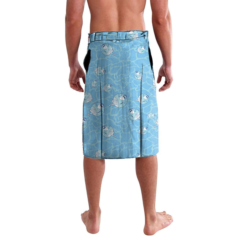 Hawaii Christmas In July Lavalava Sky Blue Mele Kalikimaka Sea Animals