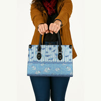 Hawaii Christmas In July Leather Bag Sky Blue Mele Kalikimaka Sea Animals