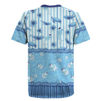 Hawaii Christmas In July Rugby Jersey Sky Blue Mele Kalikimaka Sea Animals
