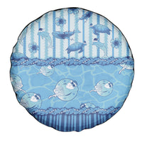 Hawaii Christmas In July Spare Tire Cover Sky Blue Mele Kalikimaka Sea Animals