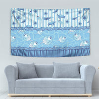 Hawaii Christmas In July Tapestry Sky Blue Mele Kalikimaka Sea Animals