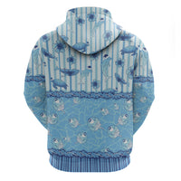 Hawaii Christmas In July Zip Hoodie Sky Blue Mele Kalikimaka Sea Animals