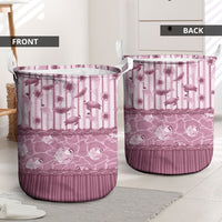 Hawaii Christmas In July Laundry Basket Dusty Pink Mele Kalikimaka Sea Animals
