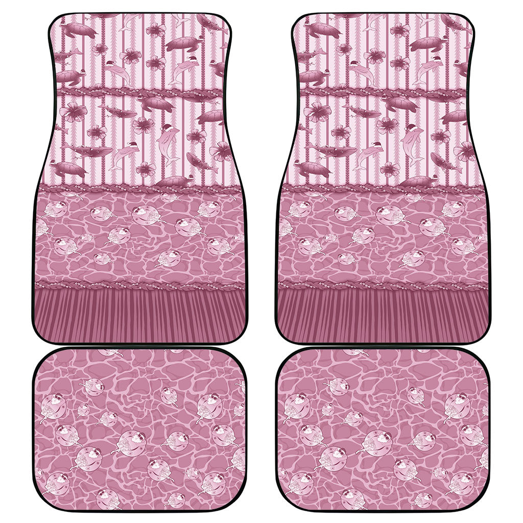 Hawaii Christmas In July Car Mats Dusty Pink Mele Kalikimaka Sea Animals
