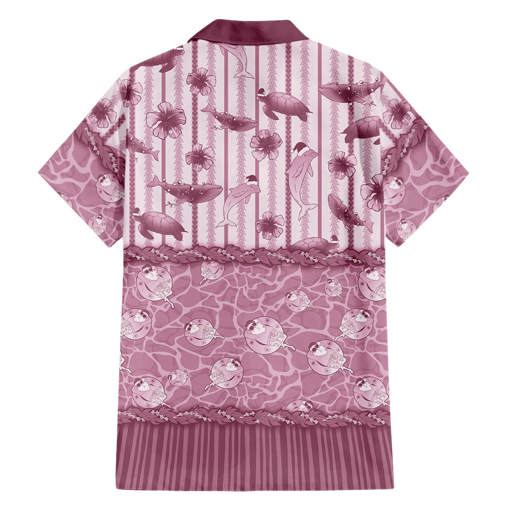 Hawaii Christmas In July Family Matching Mermaid Dress and Hawaiian Shirt Dusty Pink Mele Kalikimaka Sea Animals