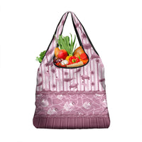 Hawaii Christmas In July Grocery Bag Dusty Pink Mele Kalikimaka Sea Animals
