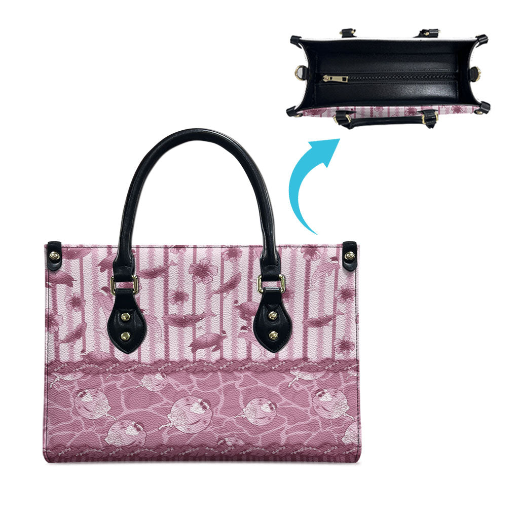 Hawaii Christmas In July Leather Bag Dusty Pink Mele Kalikimaka Sea Animals