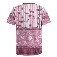 Hawaii Christmas In July Rugby Jersey Dusty Pink Mele Kalikimaka Sea Animals