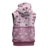 Hawaii Christmas In July Sleeveless Zip Hoodie Dusty Pink Mele Kalikimaka Sea Animals