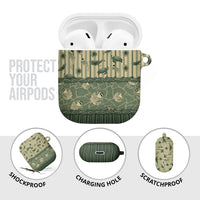 Hawaii Christmas In July AirPods Case Olive Green Mele Kalikimaka Sea Animals