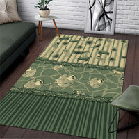 Hawaii Christmas In July Area Rug Olive Green Mele Kalikimaka Sea Animals