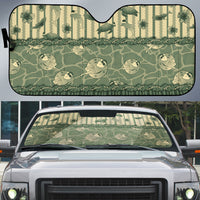 Hawaii Christmas In July Auto Sun Shade Olive Green Mele Kalikimaka Sea Animals