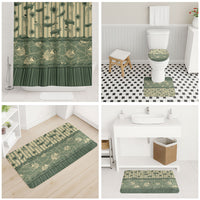 Hawaii Christmas In July Bathroom Set Olive Green Mele Kalikimaka Sea Animals