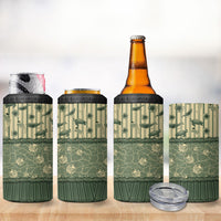 Hawaii Christmas In July 4 in 1 Can Cooler Tumbler Olive Green Mele Kalikimaka Sea Animals
