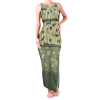 Hawaii Christmas In July Family Matching Tank Maxi Dress and Hawaiian Shirt Olive Green Mele Kalikimaka Sea Animals