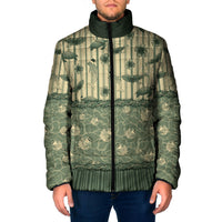 Hawaii Christmas In July Padded Jacket Olive Green Mele Kalikimaka Sea Animals