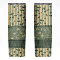 Hawaii Christmas In July Skinny Tumbler Olive Green Mele Kalikimaka Sea Animals