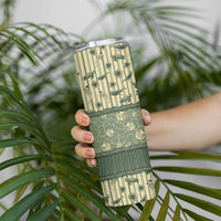 Hawaii Christmas In July Skinny Tumbler Olive Green Mele Kalikimaka Sea Animals