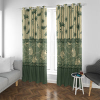 Hawaii Christmas In July Window Curtain Olive Green Mele Kalikimaka Sea Animals