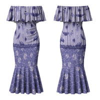 Hawaii Christmas In July Family Matching Mermaid Dress and Hawaiian Shirt Amethyst Purple Mele Kalikimaka Sea Animals DT05 Mom's Dress Purple - Polynesian Pride