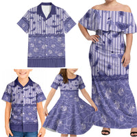 Hawaii Christmas In July Family Matching Off Shoulder Maxi Dress and Hawaiian Shirt Amethyst Purple Mele Kalikimaka Sea Animals DT05 - Polynesian Pride
