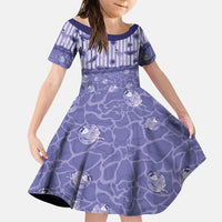 Hawaii Christmas In July Family Matching Short Sleeve Bodycon Dress and Hawaiian Shirt Amethyst Purple Mele Kalikimaka Sea Animals