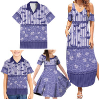Hawaii Christmas In July Family Matching Summer Maxi Dress and Hawaiian Shirt Amethyst Purple Mele Kalikimaka Sea Animals