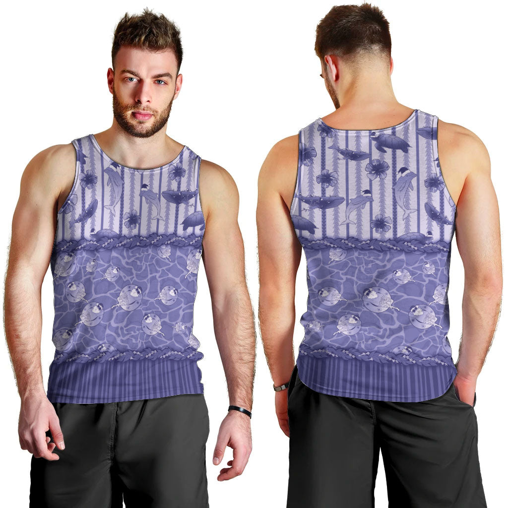 Hawaii Christmas In July Men Tank Top Amethyst Purple Mele Kalikimaka Sea Animals