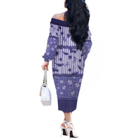 Hawaii Christmas In July Off The Shoulder Long Sleeve Dress Amethyst Purple Mele Kalikimaka Sea Animals