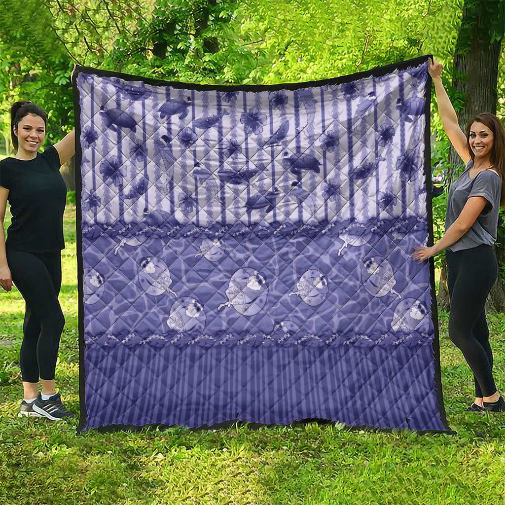 Hawaii Christmas In July Quilt Amethyst Purple Mele Kalikimaka Sea Animals