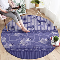 Hawaii Christmas In July Round Carpet Amethyst Purple Mele Kalikimaka Sea Animals