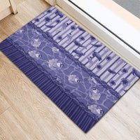 Hawaii Christmas In July Rubber Doormat Amethyst Purple Mele Kalikimaka Sea Animals