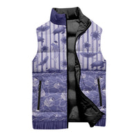 Hawaii Christmas In July Sleeveless Puffer Jacket Amethyst Purple Mele Kalikimaka Sea Animals