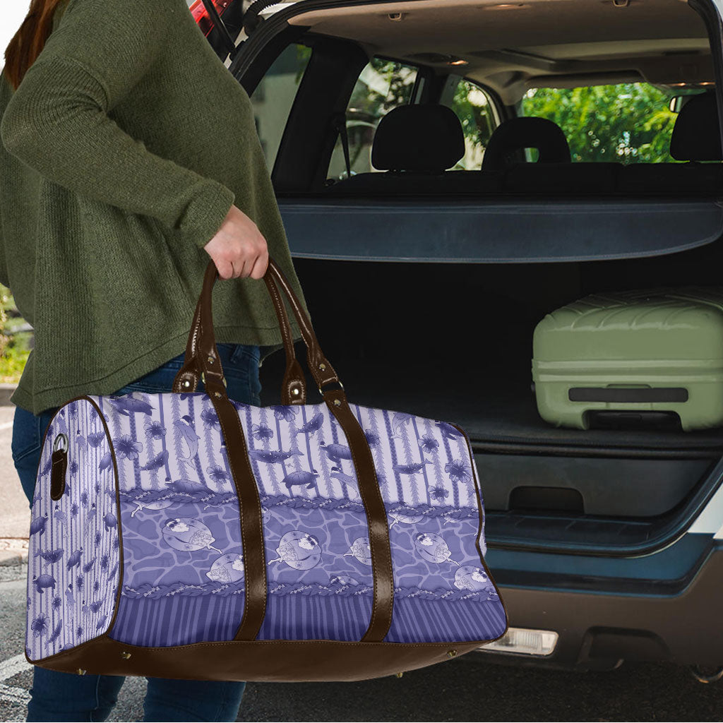 Hawaii Christmas In July Travel Bag Amethyst Purple Mele Kalikimaka Sea Animals