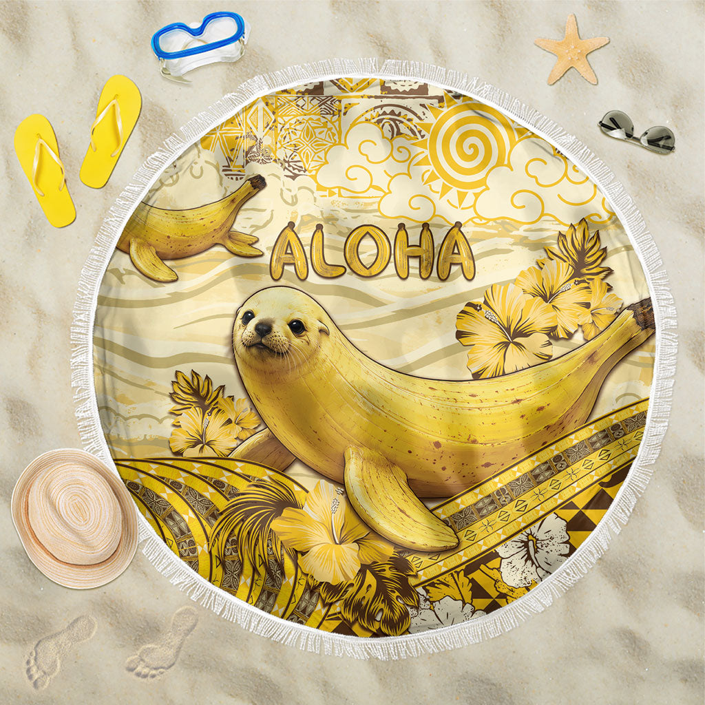 Hawaii Banana Seal Beach Blanket Ilio Holo I Ka Uaua Aloha DT05 One Size 150cm Yellow - Polynesian Pride